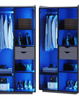 2-Door Wardrobe Armoire with LED Lights